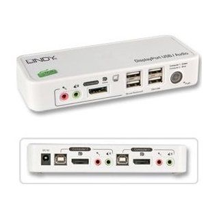 DisplayPort KVM Switch USB 2.0 Audio, 2 Port mit Computer