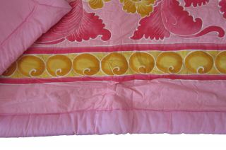 Tagesdecke 220x240 Überwurf Bettdecke pink Bettüberwurf gelb Blumen