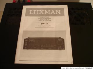 Luxman LV 113 HighEnd Vollverstärker Lv 113 TOP