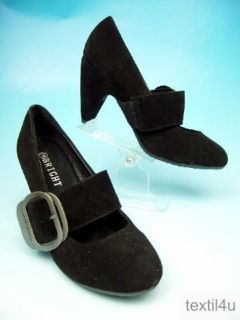 Damen Schuhe Pumps 8 cm Absatz schwarz Khaki oder Camel Innensohle