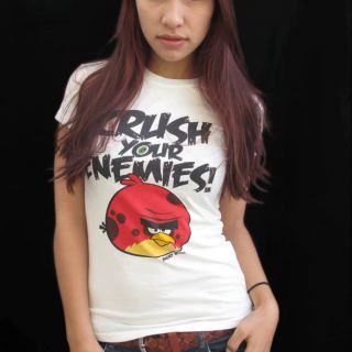 ANGRY BIRDS VINTAGE GIRLIE T SHIRT Gr.S CRUSH YOUR ENEMIES Phone