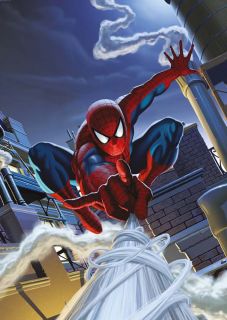 Fototapete SPIDER MAN ROOFTOP 127x184 Marvel Comic Spiderman über den
