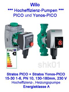 Heizungspumpe Stratos PICO, Yonos PICO 130 180mm DN15 30 1 6m