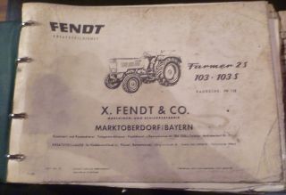 Fendt Farmer Farmer 2S 103 103S FW138 Ersatzteilliste