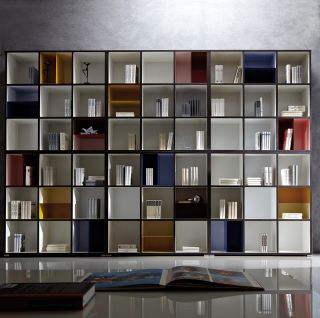 NEUHEIT* Modernes Bücherregal Bücherwand Wohnwand Systemwand weiß