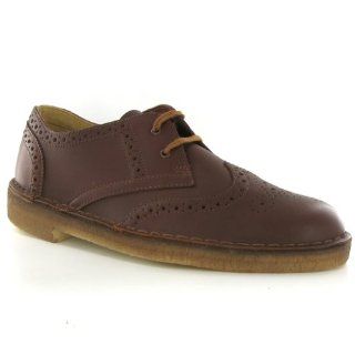 Clarks Khan Brogue Mahogany Leather Herren Shoes Size 42 EU 