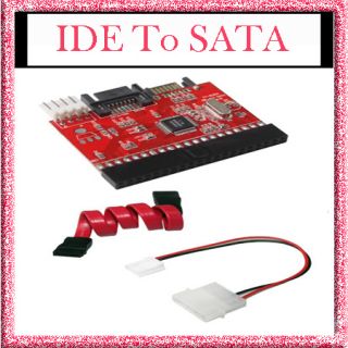 IDE TO SATA 100/133 HDD CD DVD Converter Adapter + Cable New