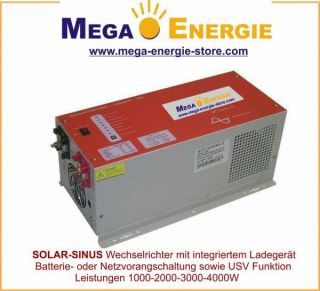 Sinus USV Wechselrichter Solar 12V/230V 1000W Dauerleis