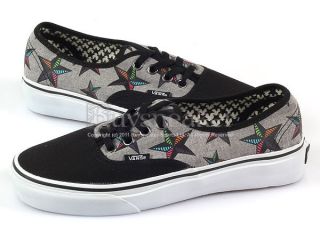 Vans Authentic (Chambray Chisel Stars) Black Canvas Street Style 2011