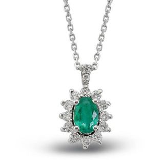 Diamant Brillant Smaragd Gold Anhaenger 585 Smaragdanhaenger inkl