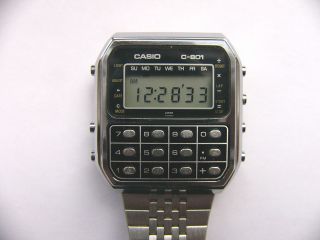 Vintage LCD watch CASIO C 801 Calculator TOP