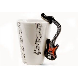 Gitarre Schwarz handgemachte Kaffeetasse (10cm x 8cm) 