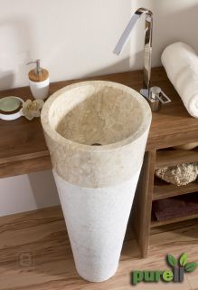 NEU* Edle Badezimmer Waschtisch Säule Becken aus Marmor
