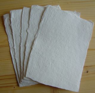 Echt handgeschöpft Büttenpapier, Künstlerpapier, pfirsich, 5 Bl. A5