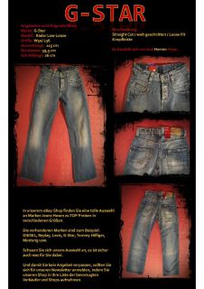 Neu & Orig G Star Radar Low Loose Jeans Hose W30 L36 Straight Cut