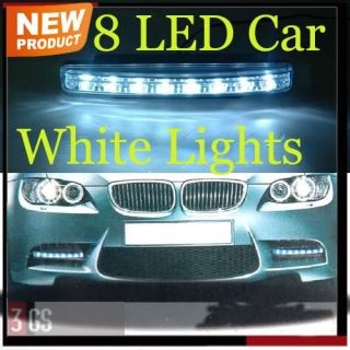 4W 12V New Energy Saving Bright White 2 x 8 LED Lamp Car Daytime