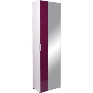 Germania 1385 116 Kleiderschrank 1385 (Glasfront) weiß / brombeer