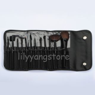 12pcs Pro Makeup Cosmetics Powder Eyeshadow Blush Black Brushes Set