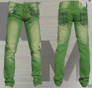 Kosmo Lupo KM 130 Skinny Jeans, Grüne Herrenhose,Clubwear Fashion