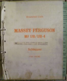 Massey Ferguson Traktor MF 178 + 178 4 Ersatzteilliste