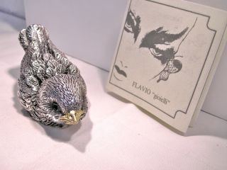 Vogel Flavio gioielli 800 er Silber / 2 Onyx ( Augen)