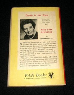 Miss Pym Disposes JOSEPHINE TEY 1957 Pan Paperback