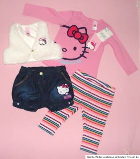 Neu*Hello Kitty C&A 4tlg.Set74*LA Shirt,Weste,Shorts,Leggings*Neu