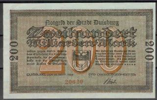 STADT DUISBURG   200 Milliarden Mark von 1923 unentwertet KN rot