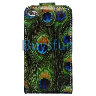 Peacock green tail feathers Flip Leather Case Cover for Apple iPod
