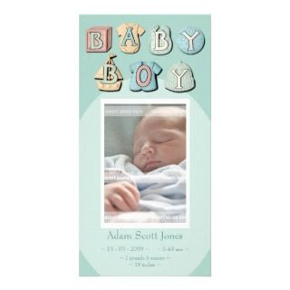 Baby Boy Birth Announcement Photo Card