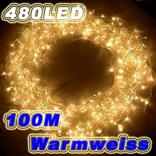 NEU Warmweiss 103M 500er LED Lichterkette Innen Aussen Beleuchtung