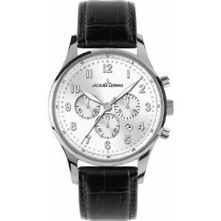 Jacques Lemans Classic Herren Armbanduhr XL London Chronograph Leder 1