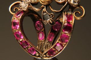 Rubine Geschenk Antik Anhänger 585er Gold Biedermeier Pendant Perlen