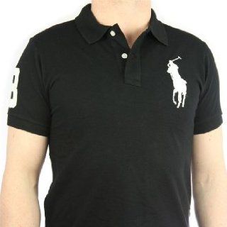 Polo by Ralph Lauren Big Pony Herren Polo Shirt schwarz   weiß, slim