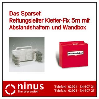 Rettungsleiter Kletter Fix 5m Kompakt A5 mit Wandbox