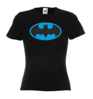 BATMAN T Shirt Lady Fit in Neon Blau Größe.XS,S,M,L,XL für Damen