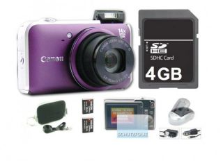 Canon PowerShot SX220 HS Violett Lila Digitalkamera, Neu Riesen 3 Zoll