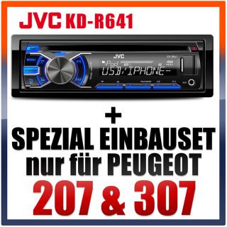 JVC Radio USB/AUX+Autoradio+Blende für PEUGEOT 207/307