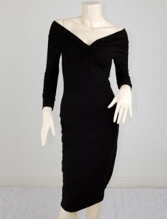 Vtg Off Shoulder Twist Rockabilly Pin Up Kleid Dress XL