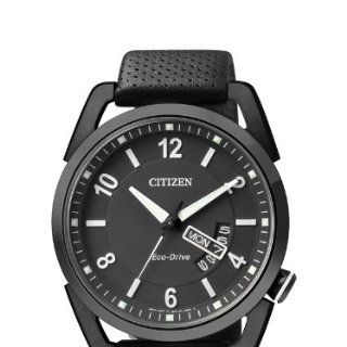 Citizen Herren Armbanduhr XL Analog Leder AW0015 08EE