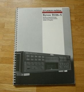 Revox B226 S B226S Original Anleitung Manual