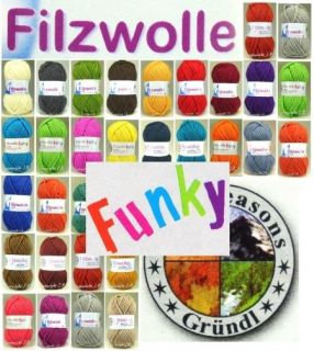 Filzwolle ♥UNI+FUNKY♥ Neue Farben Filz Wolle filzen basteln