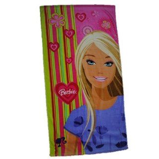 Badetuch Barbie 75 cm * 150 cm Herzen Handtuch Mädchen pink rosa