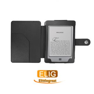 Leder Tasche Etui Hülle Case+ LED Licht für  Kindle Touch Wifi