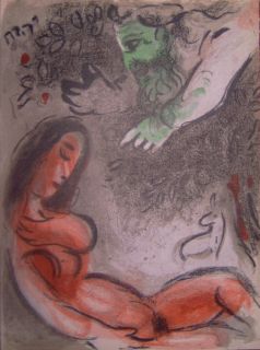 Chagall   Eva wird von Gott verdammt Original Litho Mourlot 236