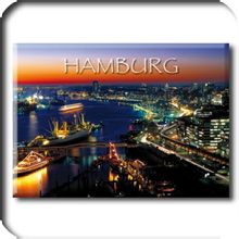 HAMBURG Hafen Souvenir Magnet, Kühlschrank,7,5 cm