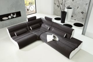 New Look  Elements Eckgarnitur Couch weiss / anthrazit