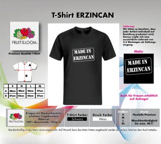 Shirt MADE IN ERZINCAN Atatürk Fenerbahce Galatasaray Türkiye