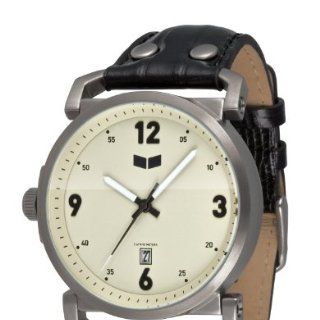 Vestal Herren Armbanduhr Observer Analog Leder schwarz OBR032