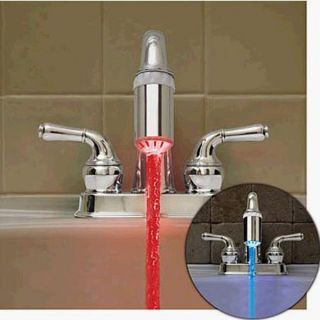 LED Water Glow Faucet Light Temperature Sensor Sink Tap